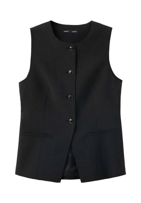#mangowaistcoatblack