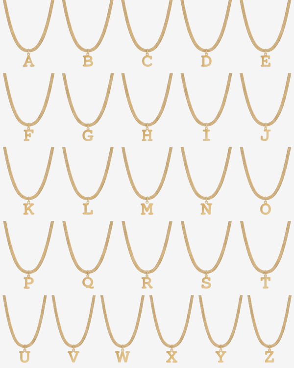 Initial Letter Chain Necklace