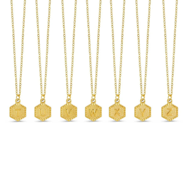 Hex Initial Letter Necklace