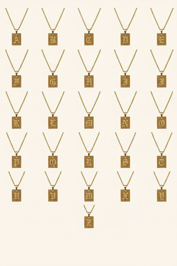 Modern Initial Letter Necklace