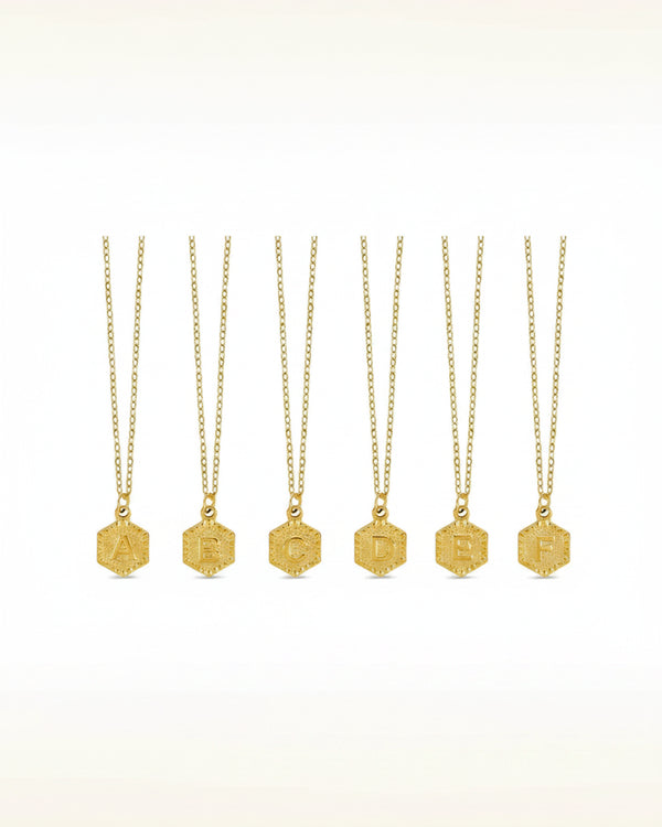 Hex Initial Letter Necklace